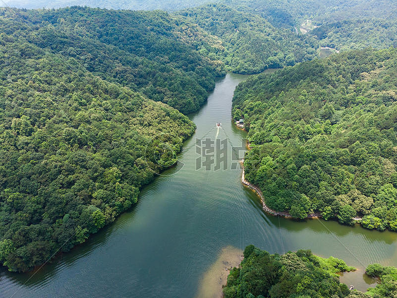 俯瞰湖北旅游景区木兰湖图片素材免费下载