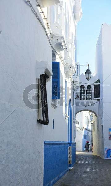 摩洛哥艾西拉小镇巷道图片素材免费下载