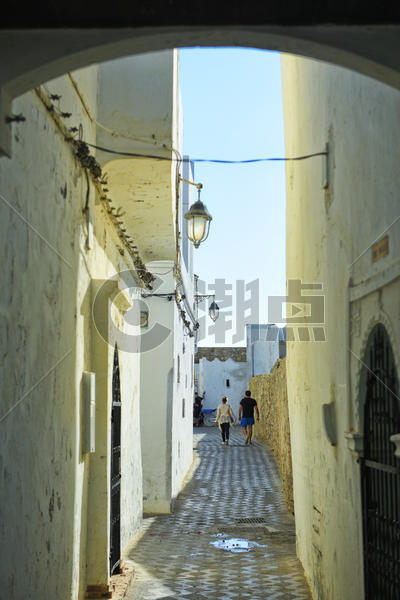 摩洛哥艾西拉小镇小巷图片素材免费下载