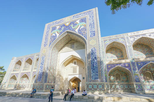 乌兹别克斯坦布哈拉清真寺宣礼塔图片素材免费下载