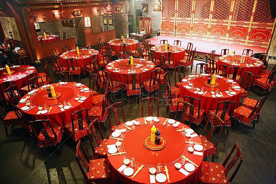 中式红色喜庆桌席图片素材免费下载
