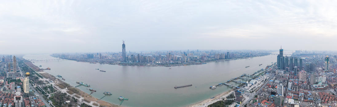 武汉长江两岸全景长片图片素材免费下载