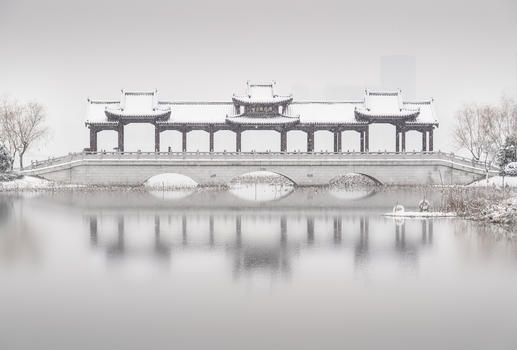 武汉沙湖公园雪景图片素材免费下载