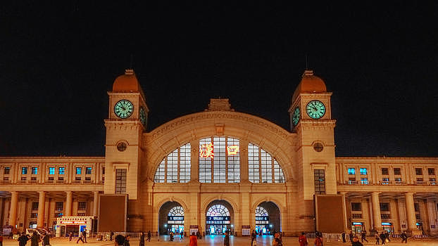 汉口站夜景图片素材免费下载