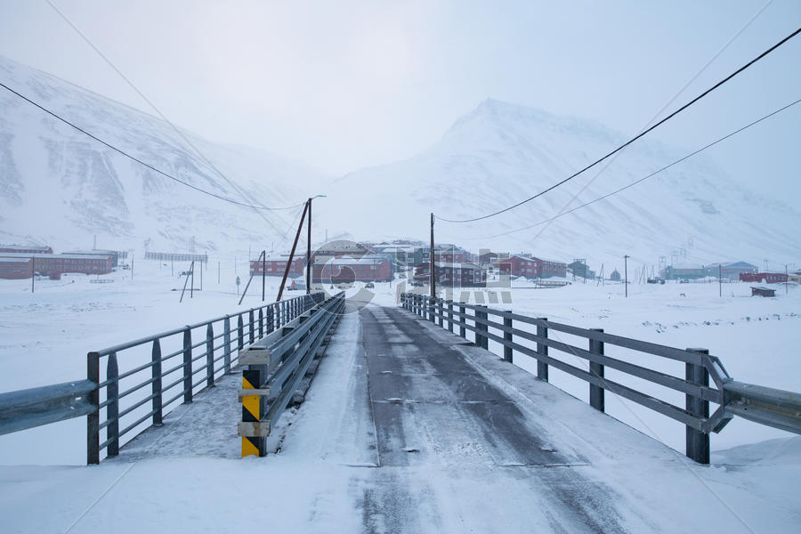 北极城市朗伊尔城风光图片素材免费下载