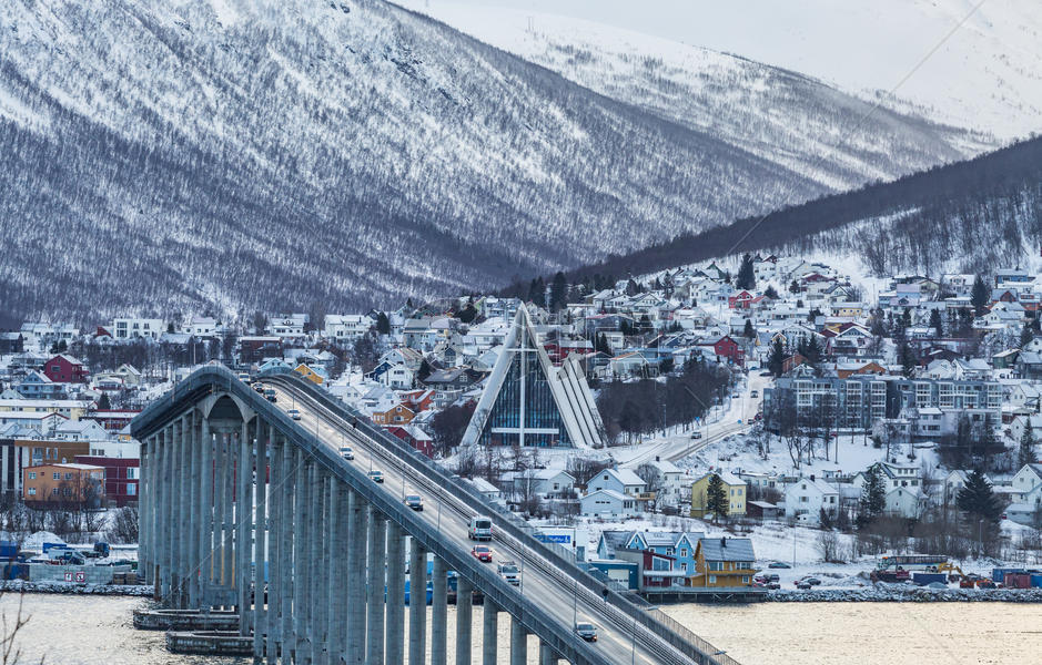 挪威特罗姆瑟跨海大桥图片素材免费下载