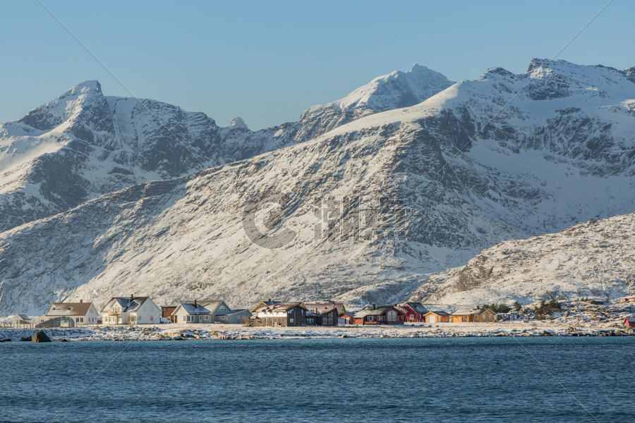 北欧挪威雪山风光图片素材免费下载