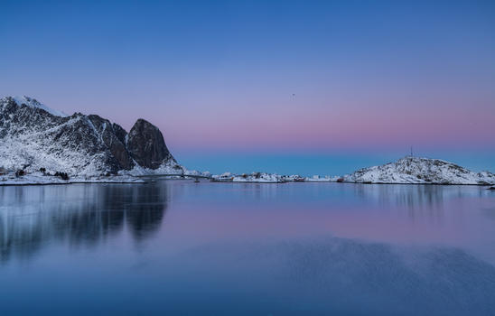 冬季海边美丽的日落图片素材免费下载