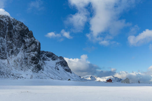 北极圈挪威冬季雪景图片素材免费下载
