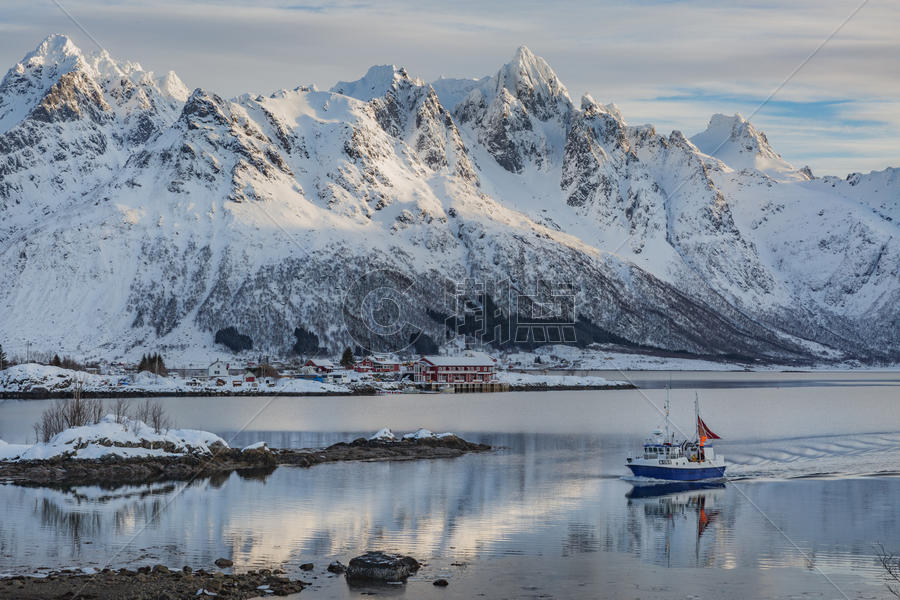挪威冬季峡湾风光图片素材免费下载