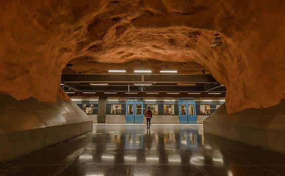 瑞典首都斯德哥尔摩地铁图片素材免费下载