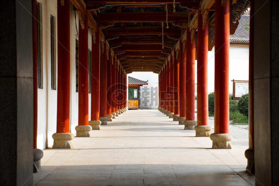 中式建筑走廊图片素材免费下载