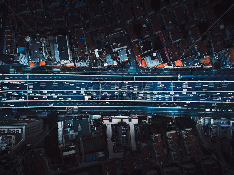 上海高架桥航拍图片素材免费下载