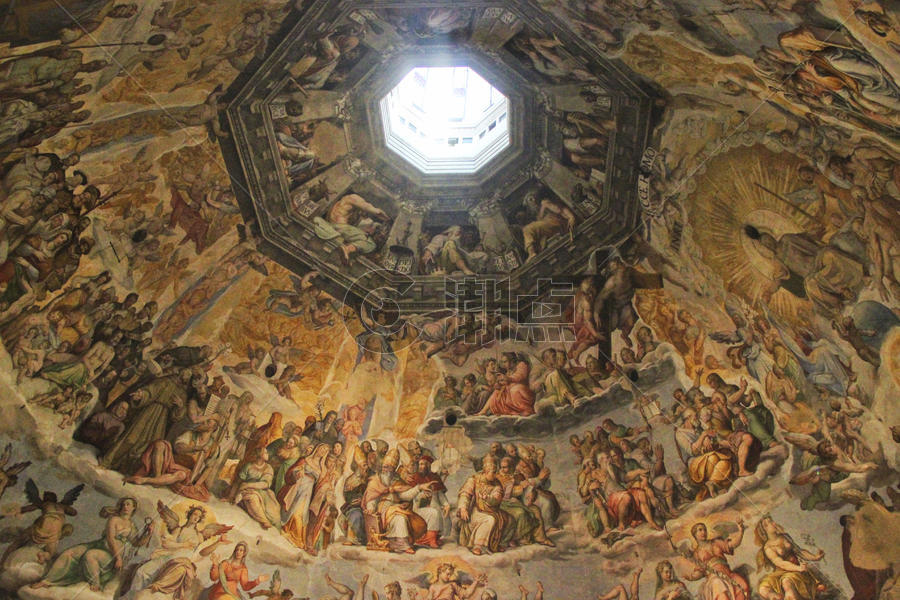 意大利佛罗伦萨圣母百花大教堂大圆顶壁画图片素材免费下载