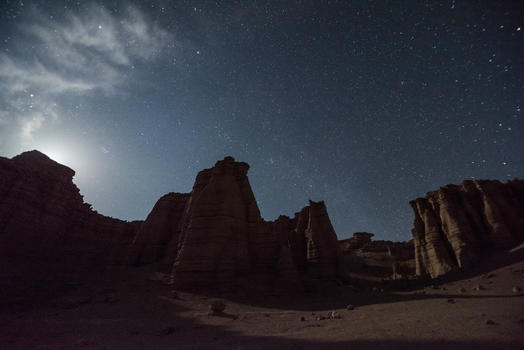 新疆雅丹夜景星空月光图片素材免费下载