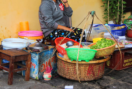 越南会安古城街边小吃摊图片素材免费下载