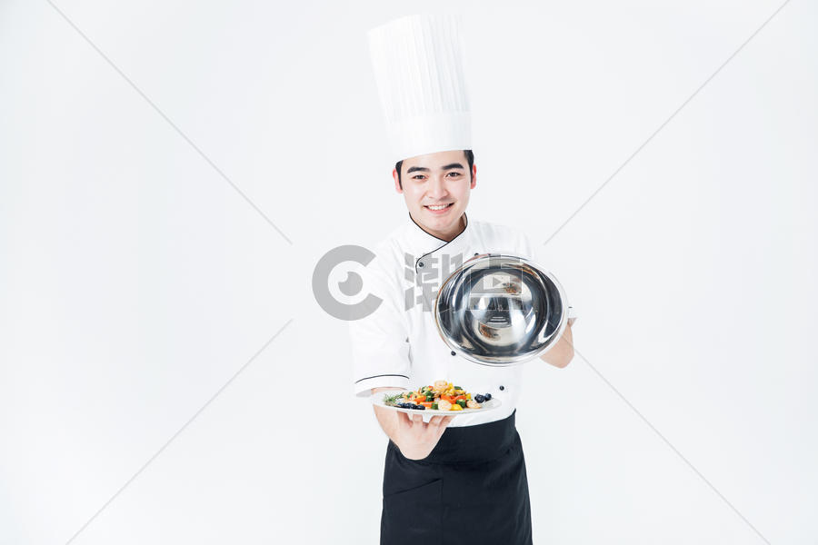 厨师展示菜品 图片素材免费下载