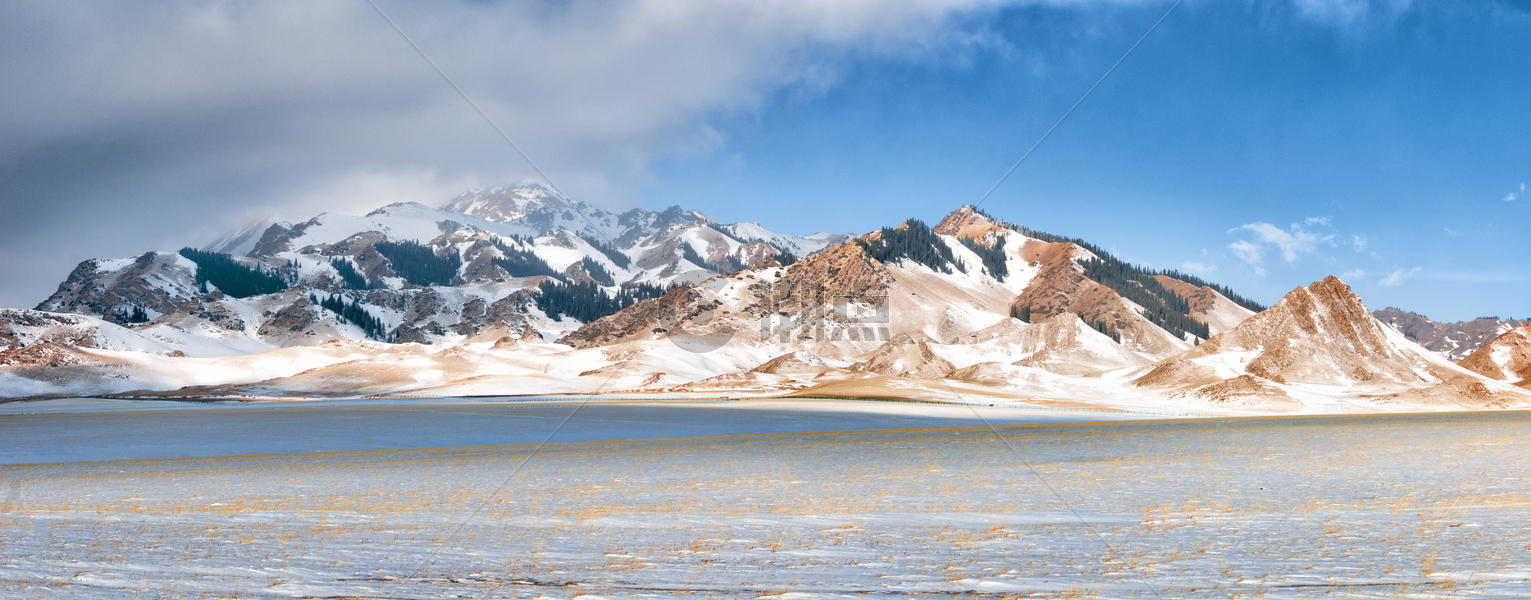 新疆天山冬季雪山图片素材免费下载