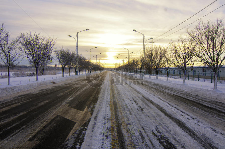 公路交通冬季雪路图片素材免费下载