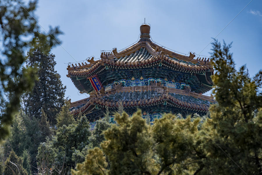 北京景山公园古建筑图片素材免费下载