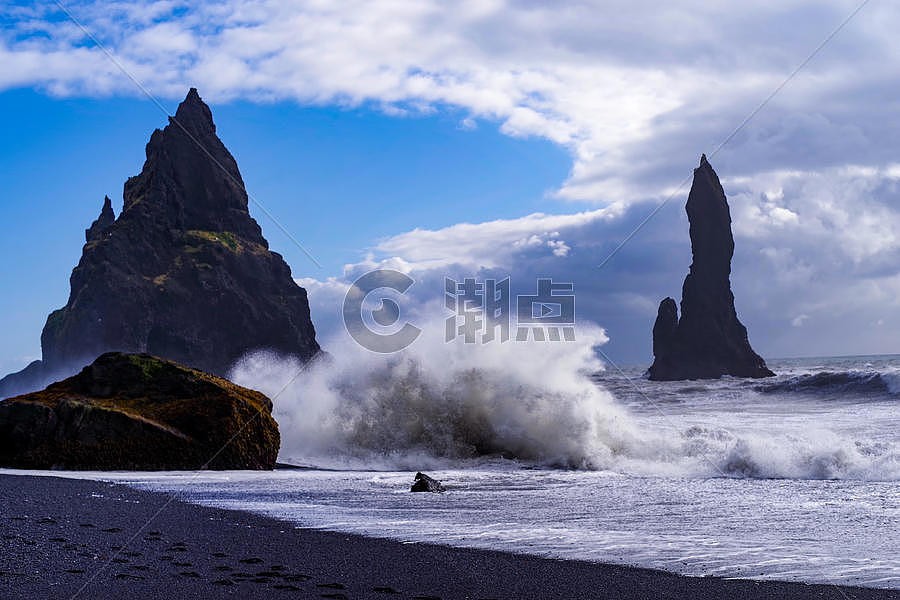冰岛海浪图片素材免费下载