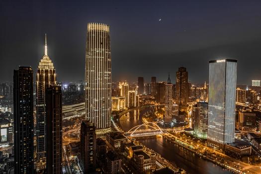 天津城市夜景图片素材免费下载