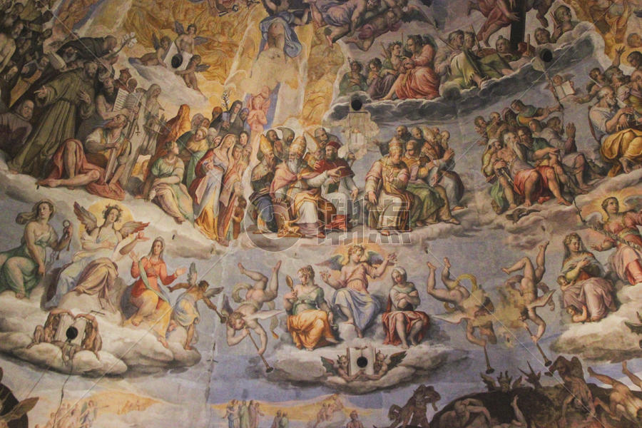 意大利佛罗伦萨圣母百花大教堂大圆顶壁画 图片素材免费下载