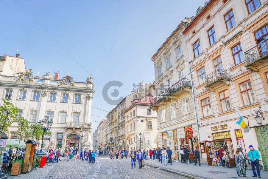 乌克兰利沃夫传统街巷图片素材免费下载
