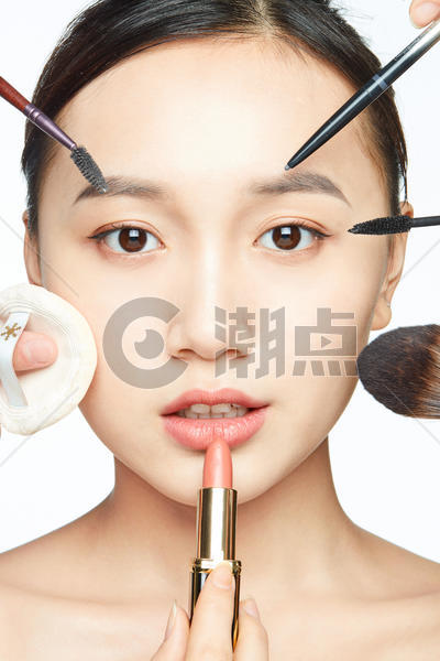 女性创意化妆脸部特写图片素材免费下载
