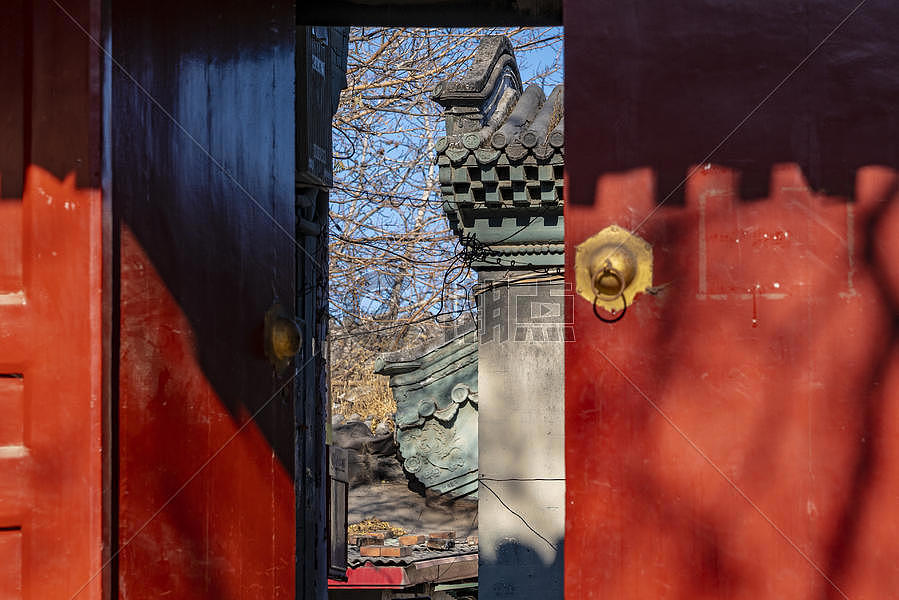 北京方家胡同的红门图片素材免费下载