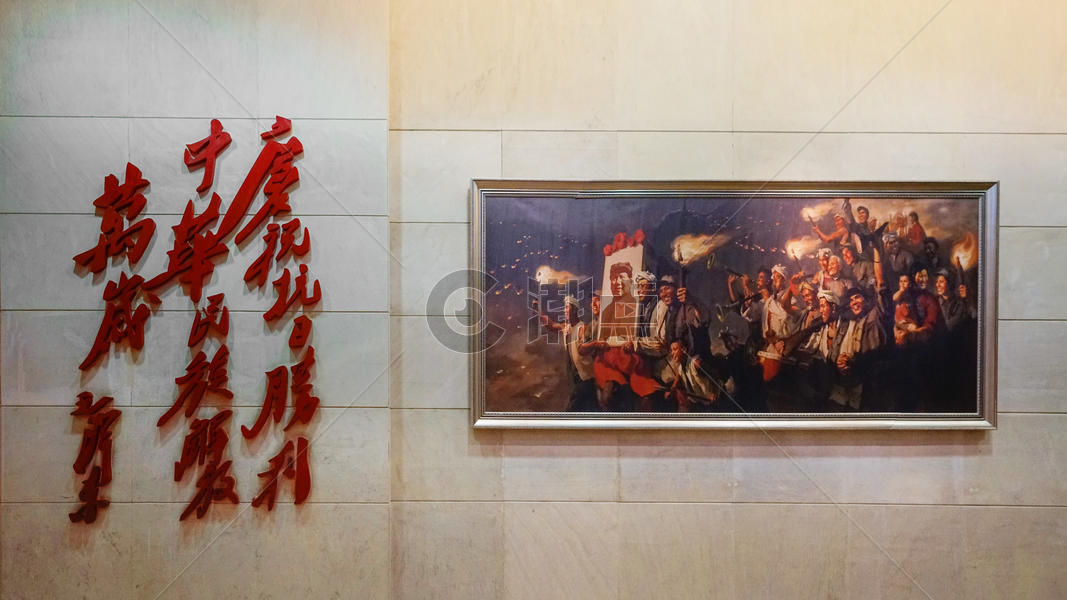 延安革命纪念馆内景图片素材免费下载