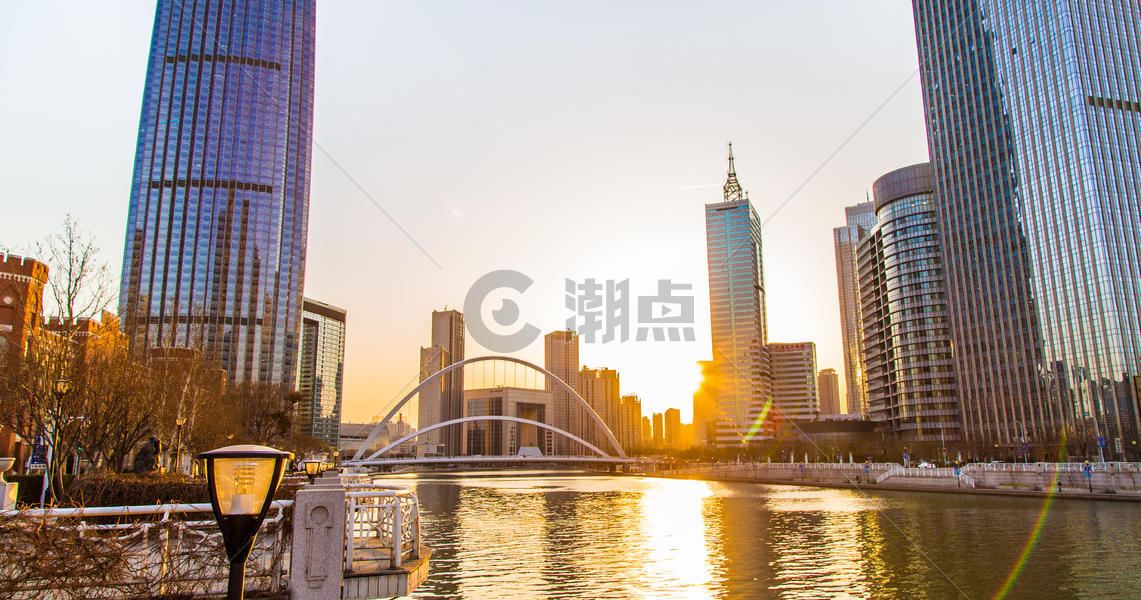 天津海河夕阳图片素材免费下载