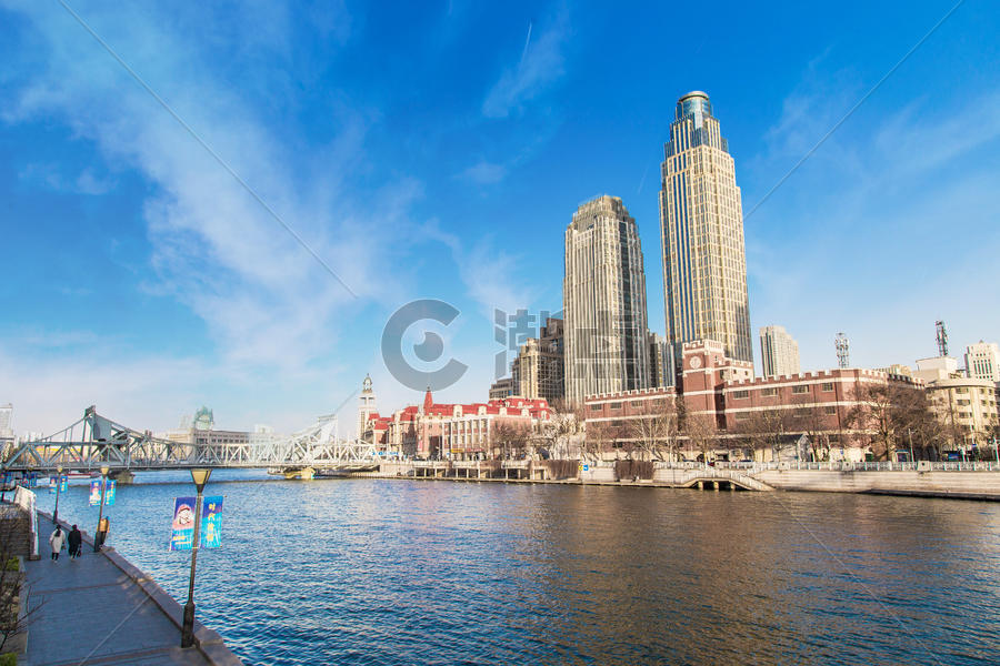 天津海河沿岸风光图片素材免费下载