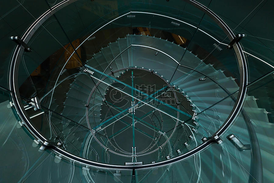 重庆市几何玻璃旋转楼梯图片素材免费下载