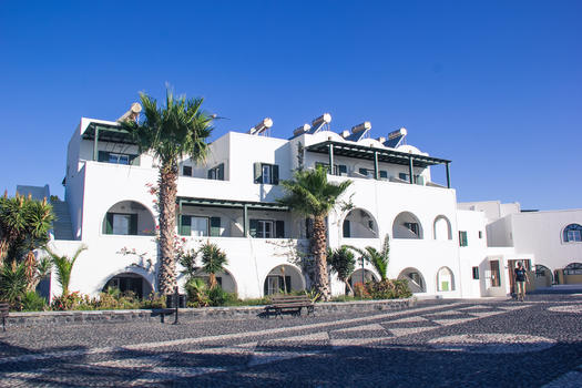 希腊圣托里尼岛的白色建筑图片素材免费下载