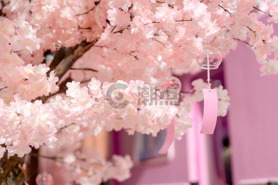 商业中心樱花季粉色樱花图片素材免费下载