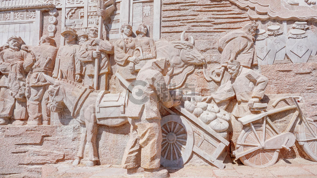 陕北民俗文化浮雕图片素材免费下载