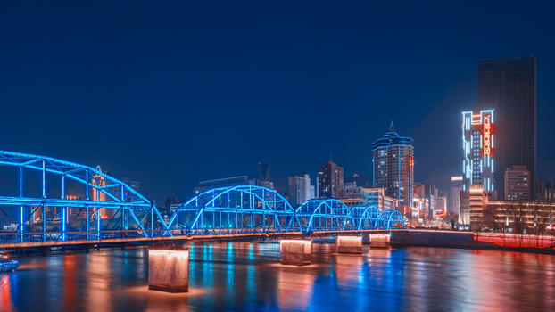 兰州中山桥夜景图片素材免费下载