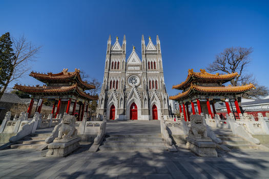 北京西什库天主堂建筑图片素材免费下载
