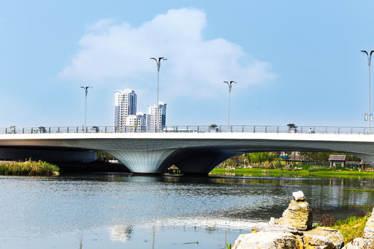 现代城市风光江河跨桥大气图片素材免费下载