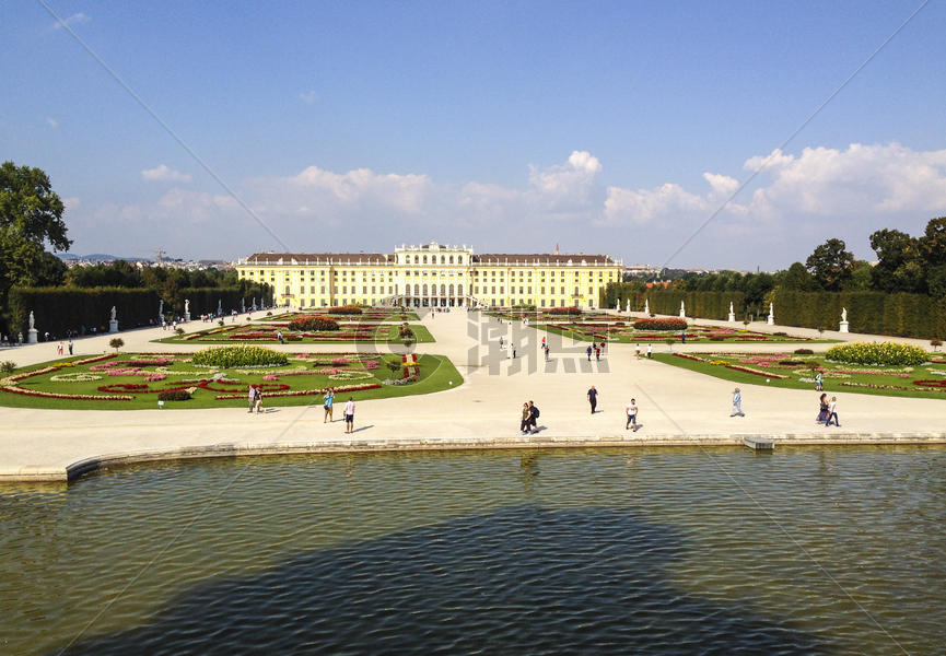 维也纳美泉宫全景图片素材免费下载