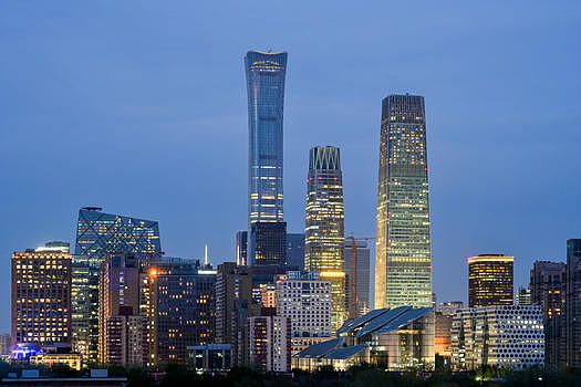 北京CBD城市夜景图片素材免费下载