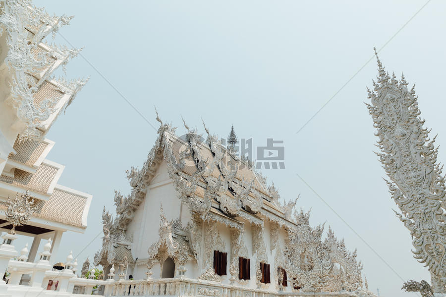 泰国清莱白庙建筑细节图片素材免费下载