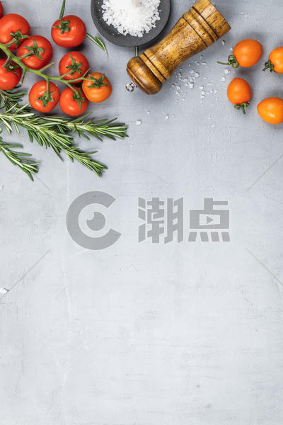 灰色背景上的蔬菜和水果图片素材免费下载