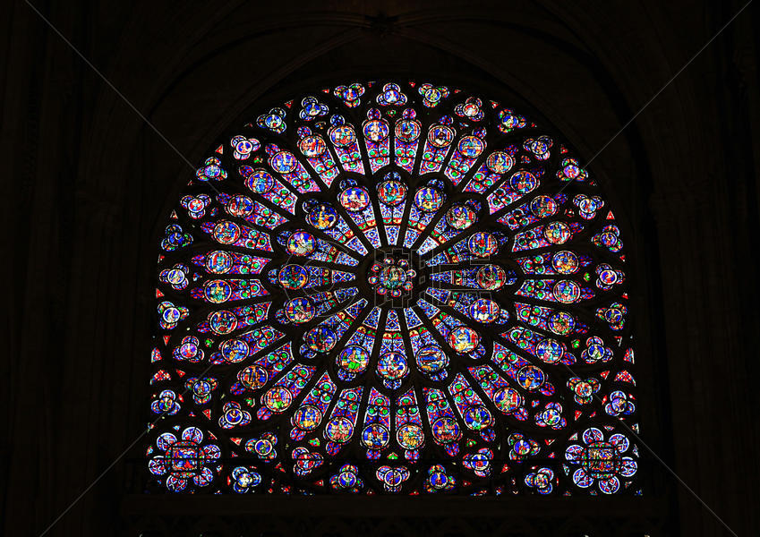 巴黎圣母院玫瑰窗图片素材免费下载