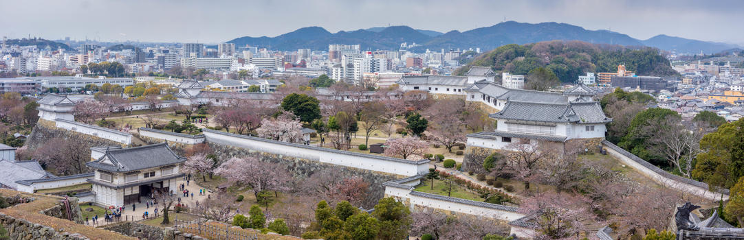 日本姬路城园景图片素材免费下载