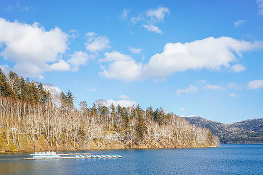 日本北海道然别湖风光图片素材免费下载