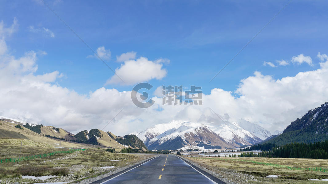 新疆雪山公路图片素材免费下载