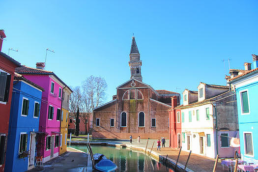 威尼斯布拉诺岛教堂图片素材免费下载