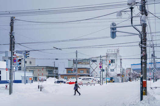 北海道富良野街道街道雪景图片素材免费下载